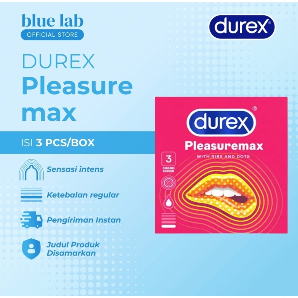 Kondom Durex PleasureMax 1 Box isi 3 Pcs Condom Bergerigi Pria Sensasi Intens