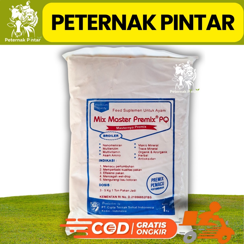 MIX MASTER PREMIX BROILER PQ 1 KG - Premix Ayam Broiler Pedaging Ayam Potong untuk Pemacu Pertumbuha