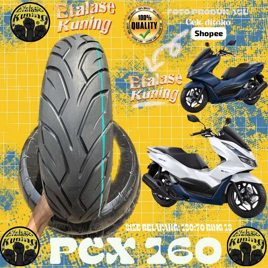 BAN MOTOR TUBLESS SEPASANG RING 14