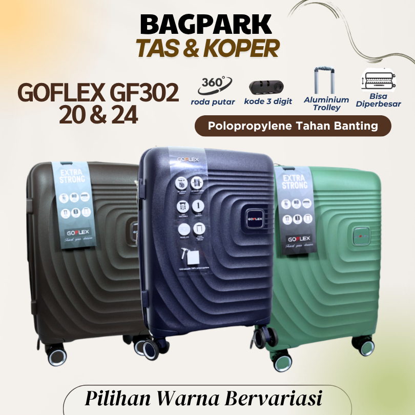 BAGPARK GOFLEX 28 INCH ( Koper PoloPropylene ) Anti Pecah / Koper Cabin Size/ Koper Bagasi Size / Ko