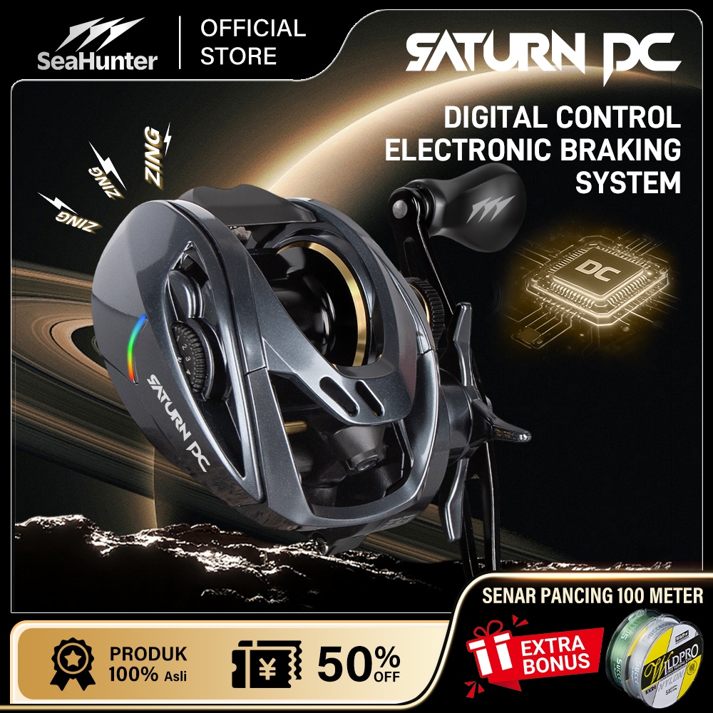 [OFFICIAL] SeaHunter Saturn DC Baitcasting Reel Sistem Buzzer Digital Control, 7.3:1 High Speed, 6+1