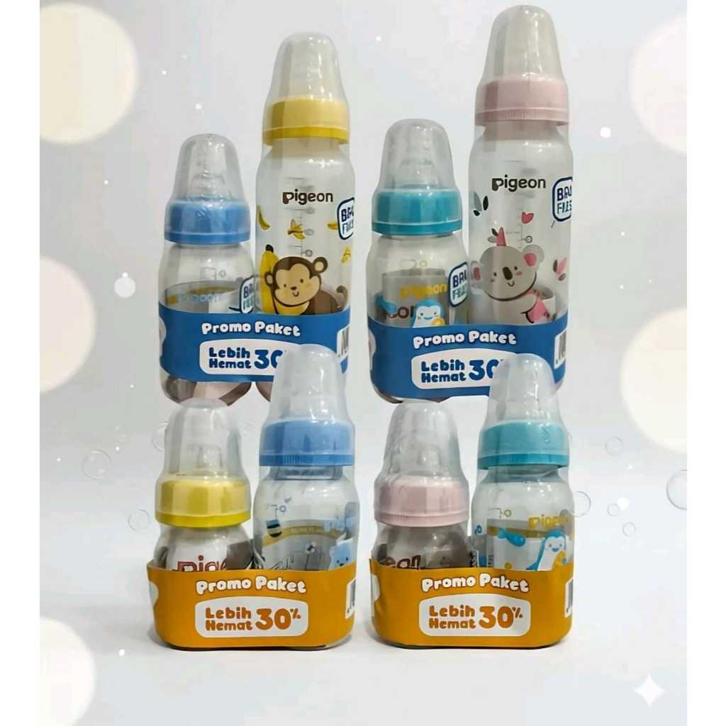 Pigeon Botol Susu Bayi 240ml+120ml, 120ml+50ml - Paket Hemat Botol Susu dan Dot Pigeon