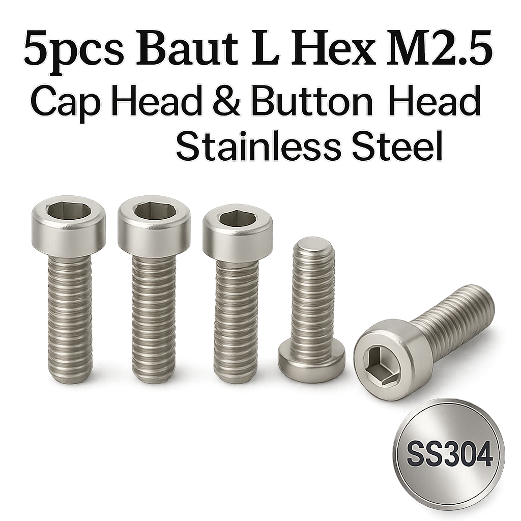5pcs Baut Hex L M2.5 Stainless Steel Cap
