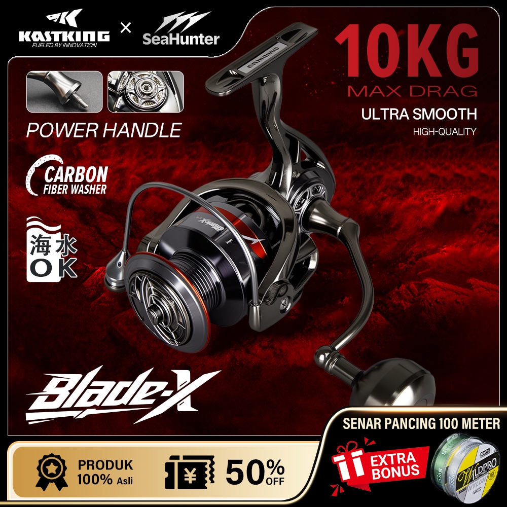 [OFFICIAL]KASTKING x SeaHuner Blade X Reel Pnacing Power Hnadle 7+1 BB All Metal Spinning Fishing Re