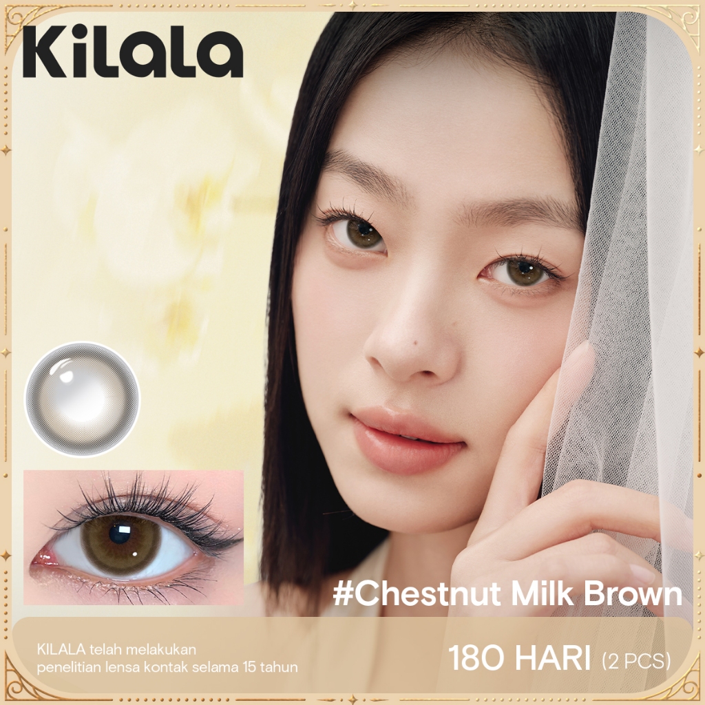 Kilala True Glow Softlens Chestnut Milk Brown Original ,Kadar air 40%  ,6 Bulan