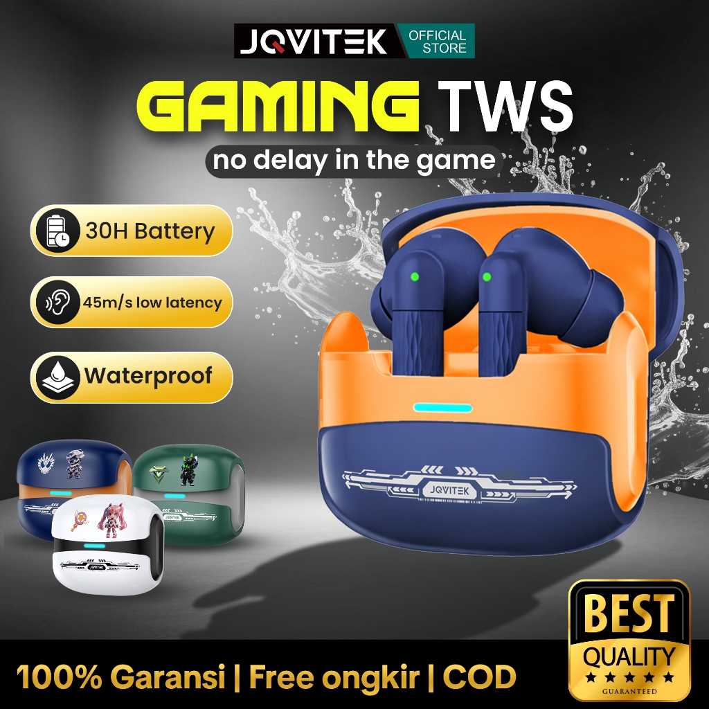 (TWS)Jqvitek Gaming Earphone Wireless Bluetooth TWS Gaming Earphone ACS Low latency Bluetooth 5.4 Tr