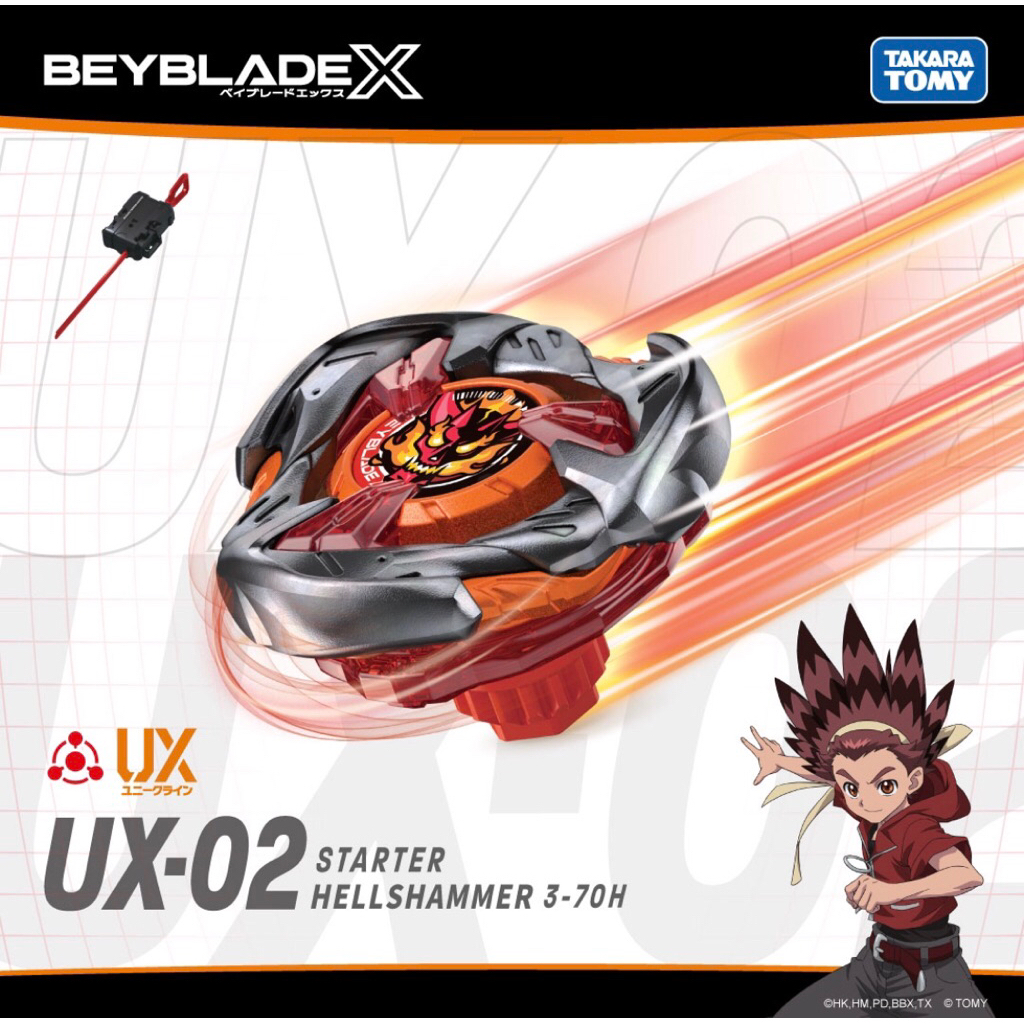 Beyblade X ~ UX-02 ~ Hells Hammer 3-70 Hexa ( New Original )