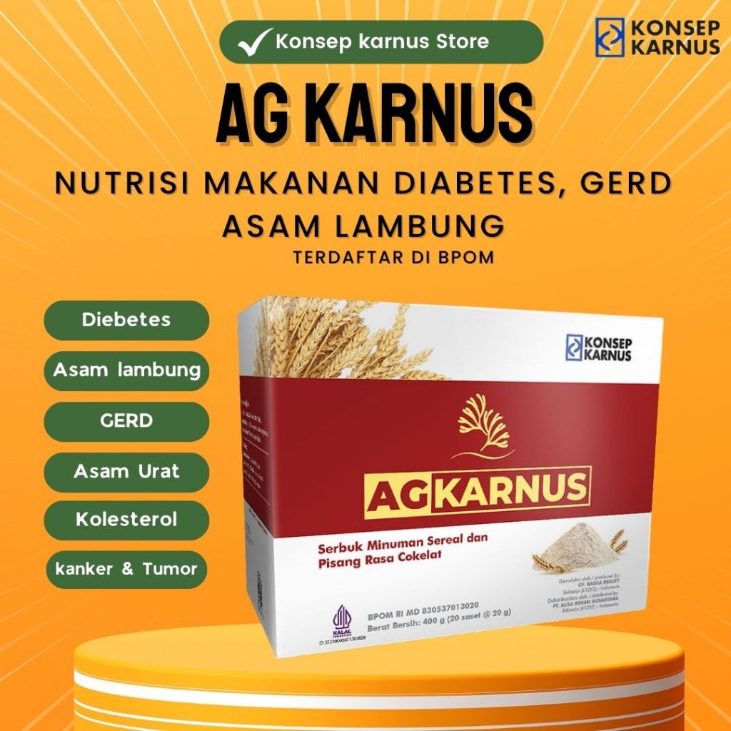 AG Karnus Cereal Minuman Kolagen Halal Suplemen Kesehatan Untuk Maag Gerd Asam Lambung Diabetes