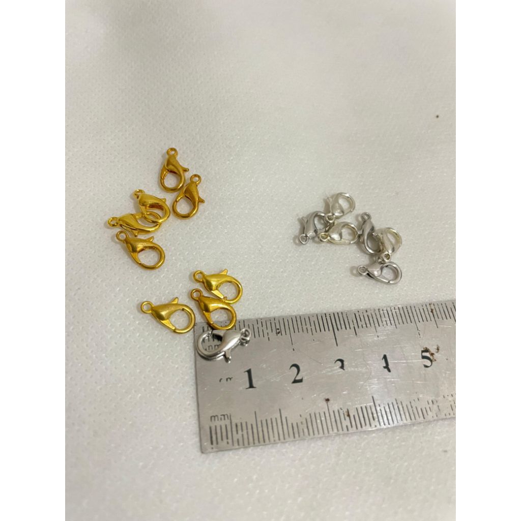 Kait Udang | Kokot udang 12 mm , 14 mm Untuk Gelang , Kalung Per Lusin ( 12 biji )