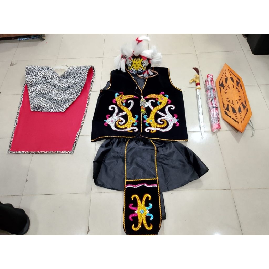 PAKAIAN TRADISIONAL ASLI DAYAK KENYAH - BAJU ADAT PANGLIMA DAYAK - PAKAIAN ADAT DAYAK DEWASA
