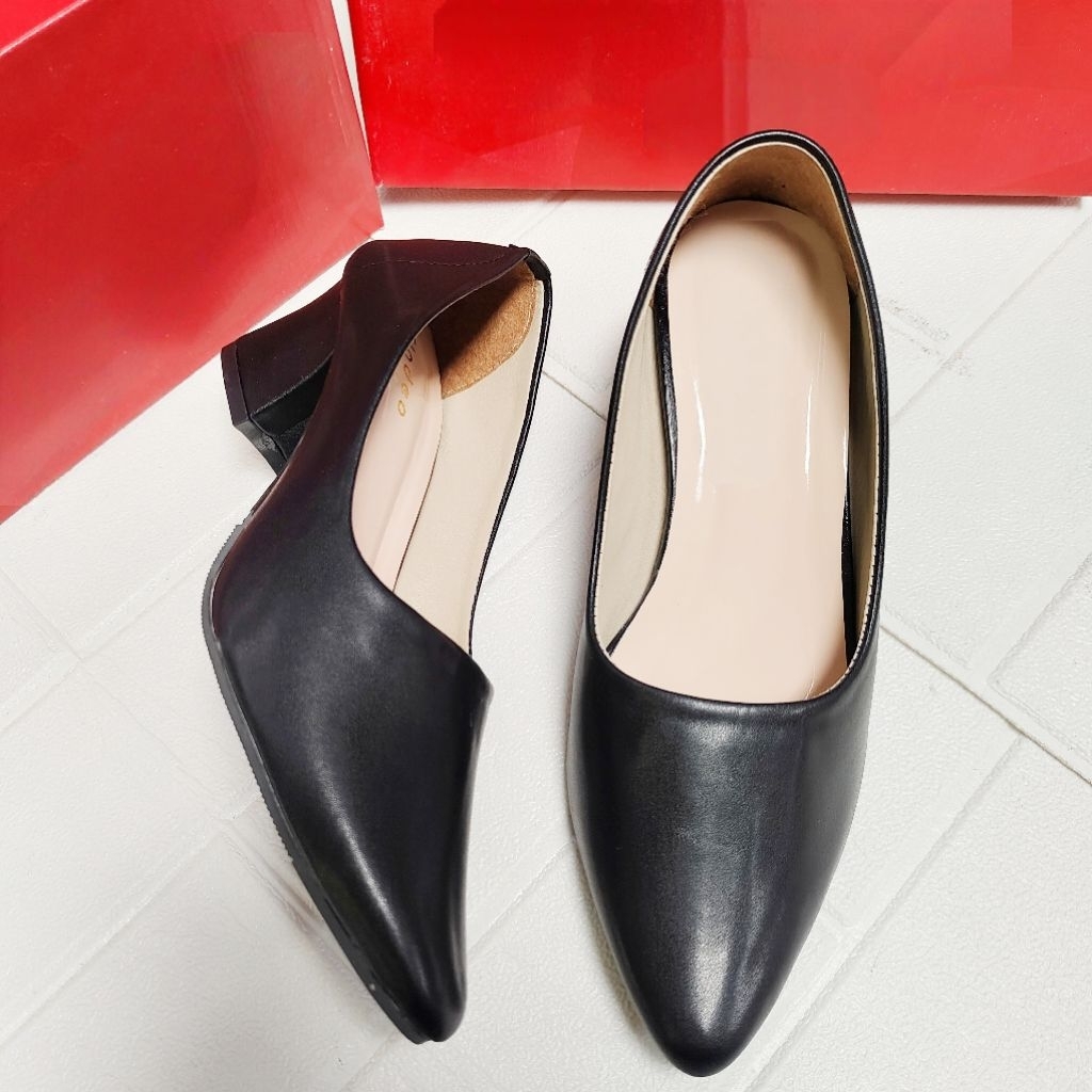 Sepatu kerja pantopel PL3 hak 3cm & PL5 hak 5cm polos size 37-41 sepatu wanita
