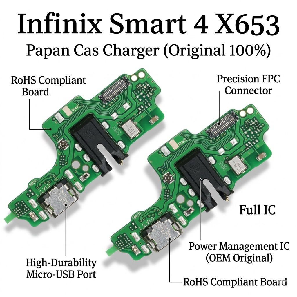 Papan Cas Conector Cas Pcb Flexible charger FLEXIBLE KONEKTOR CHARGER / PAPAN CON CAS INFINIX SMART 