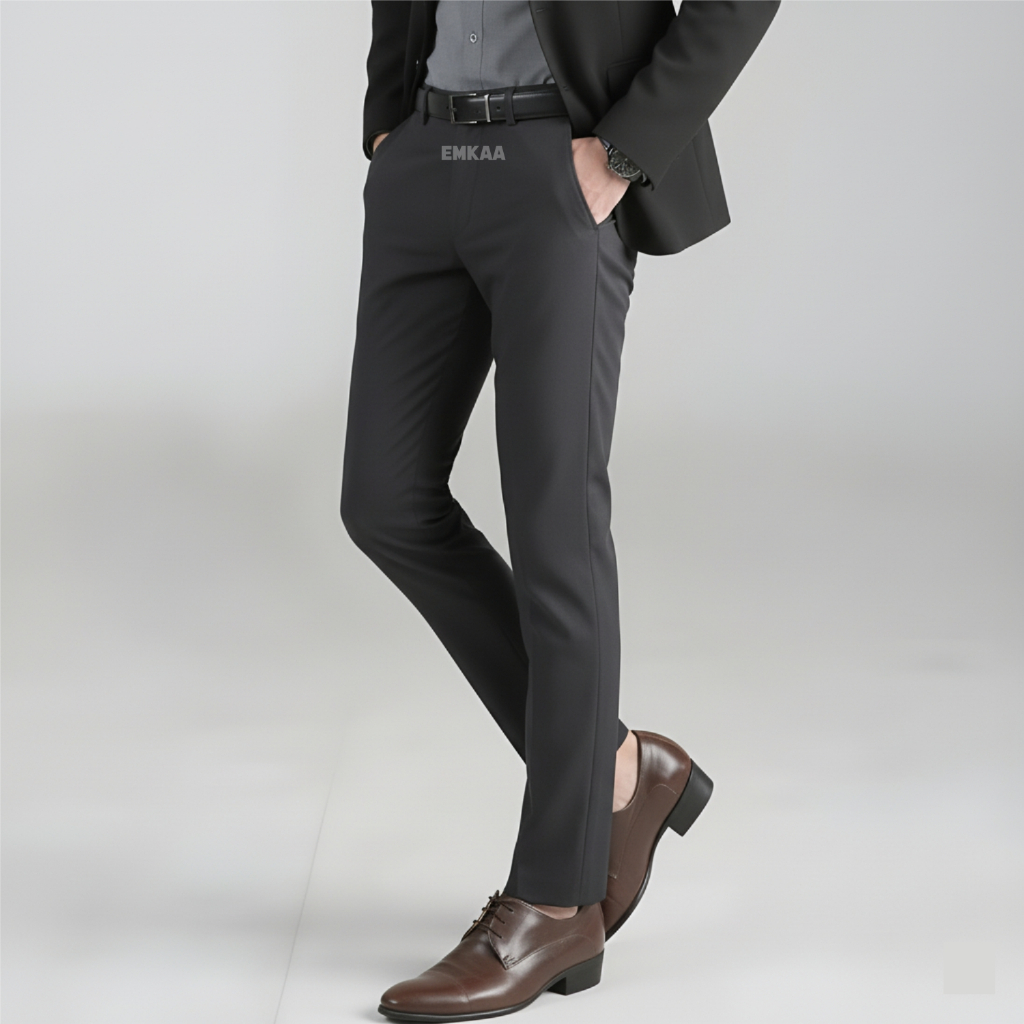 EMKAA - Celana Panjang Kantor Pria Formal Slimf Ft Premium Celana Kerja Celana Bahan Angkle Pants
