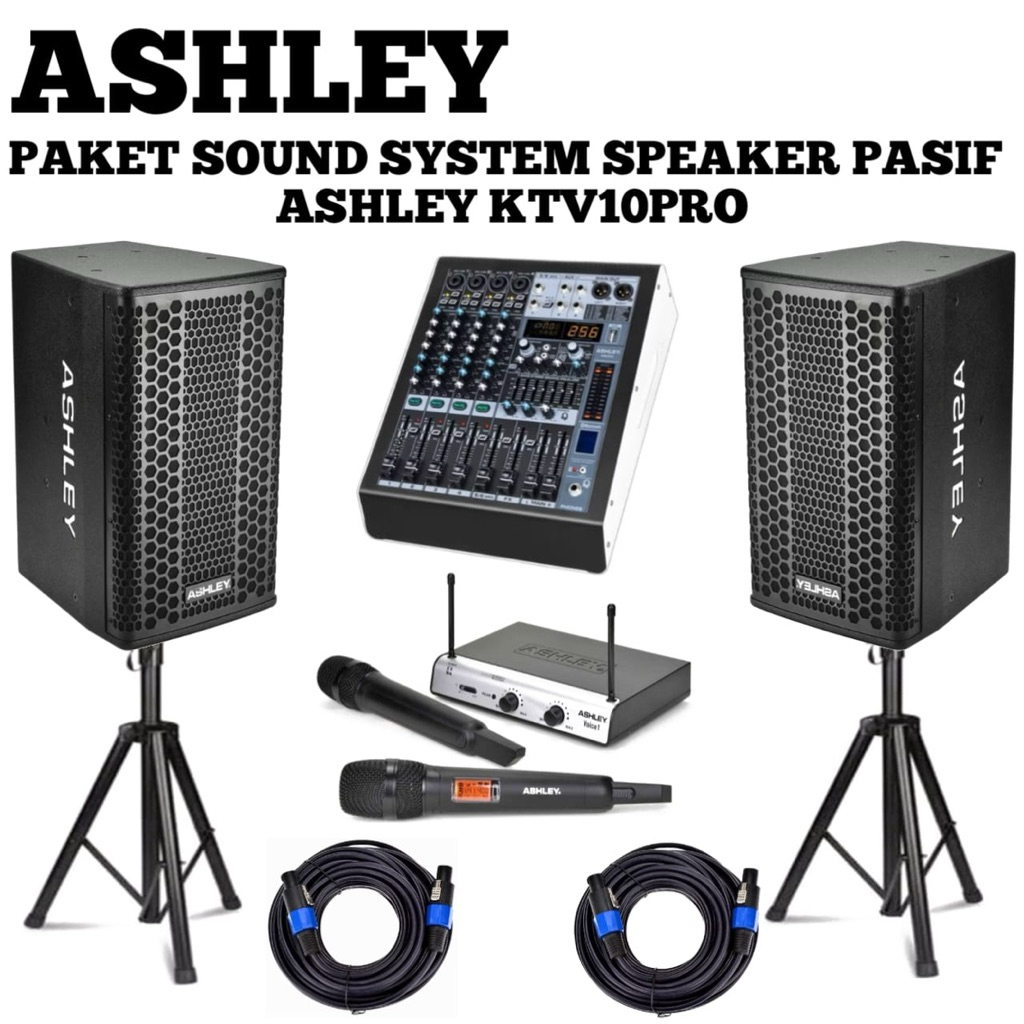 Paket Soundsystem Speaker Pasif Ashley Ktv10pro Original Speaker Pasif 10inch Ashley Ktv10pro