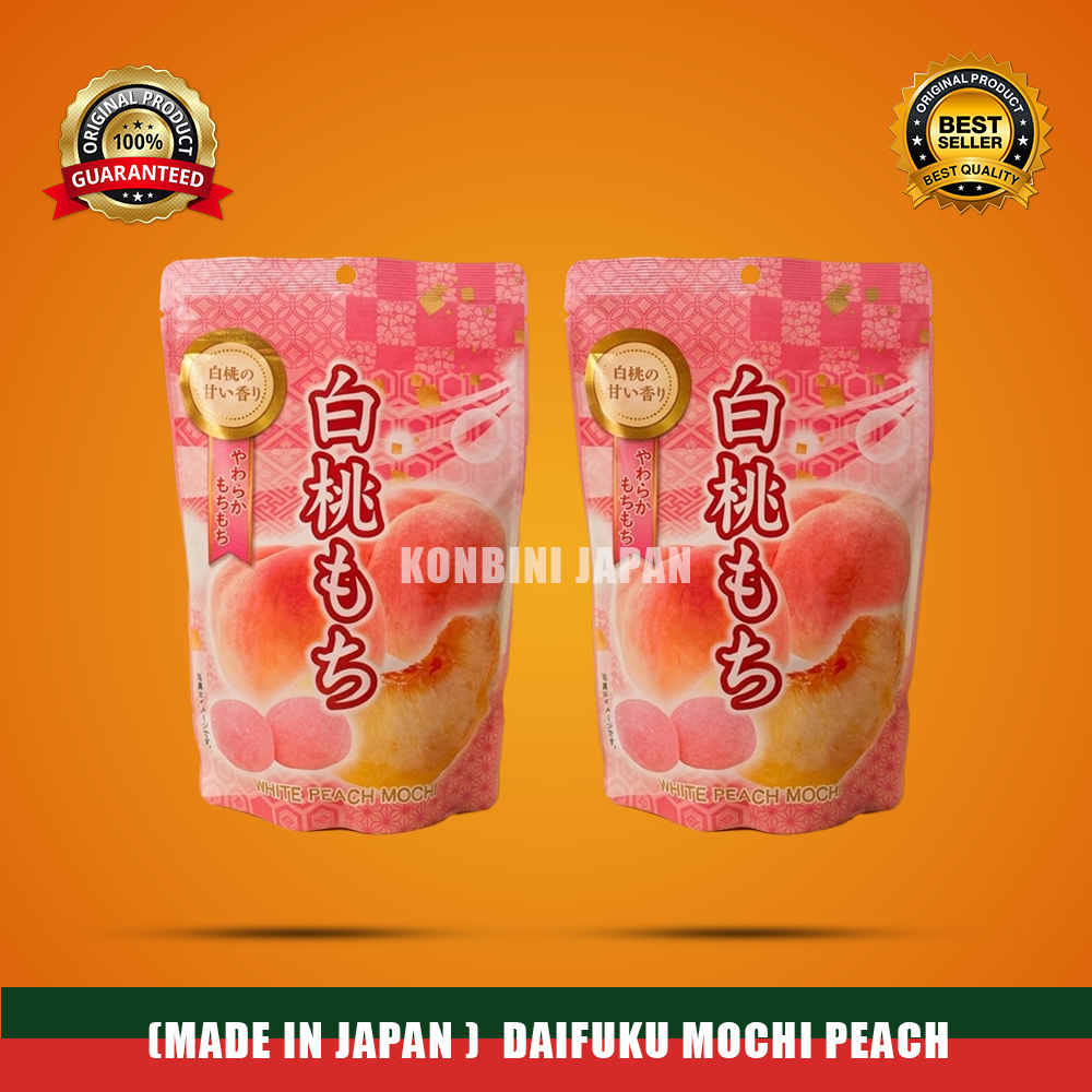 Daifuku Mochi White Peach Import Jepang - Mochi jepang original - Snack Camilan Import