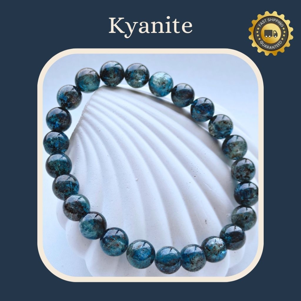 Gelang Kyanite 8mm Natural | Deep Blue Bracelet + Certificate