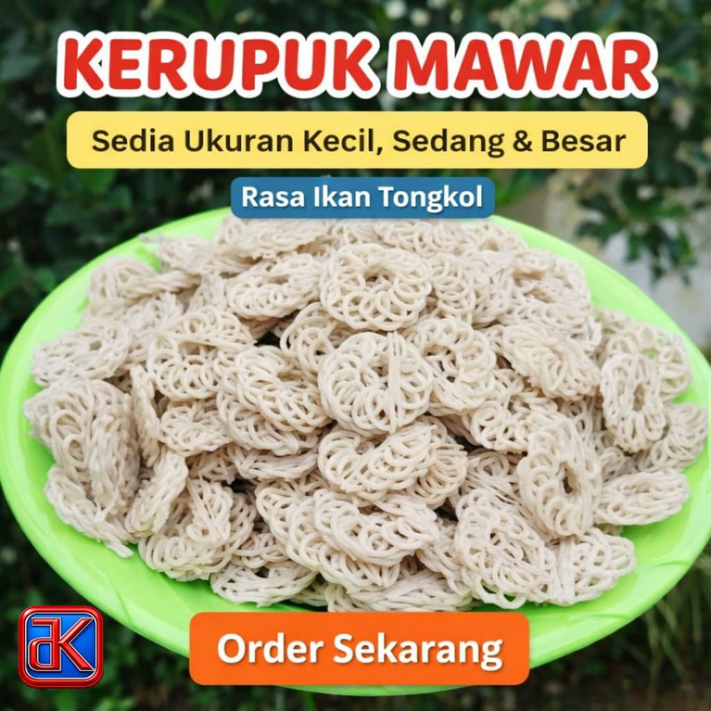 Kerupuk Mawar Mentah Rasa Ikan Tongkol Gurih & Renyah | Kerupuk Seblak | Kerupuk Rafael | Kerupuk Tr