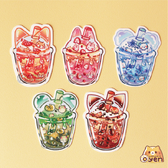 Aesthetic Boba Series Sticker /1 pc stiker