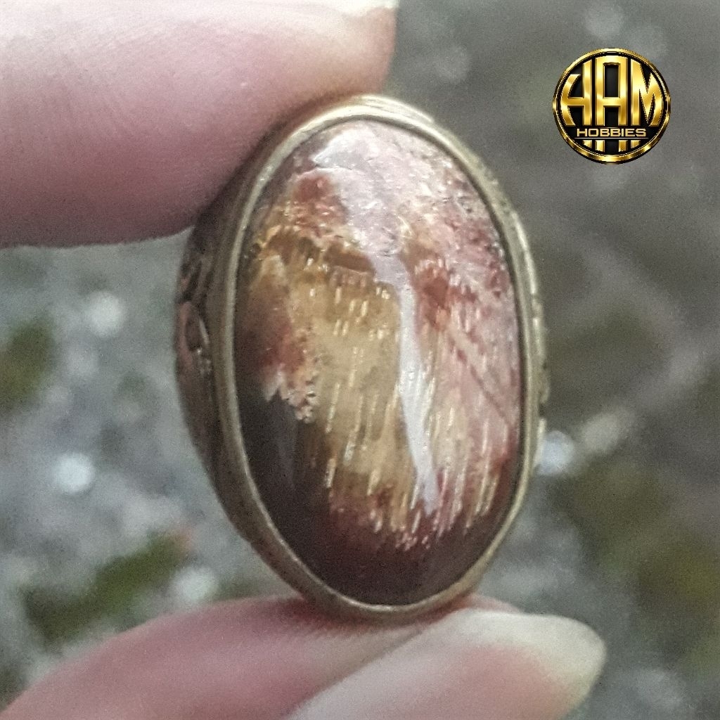 cincin akik batu kelor merah