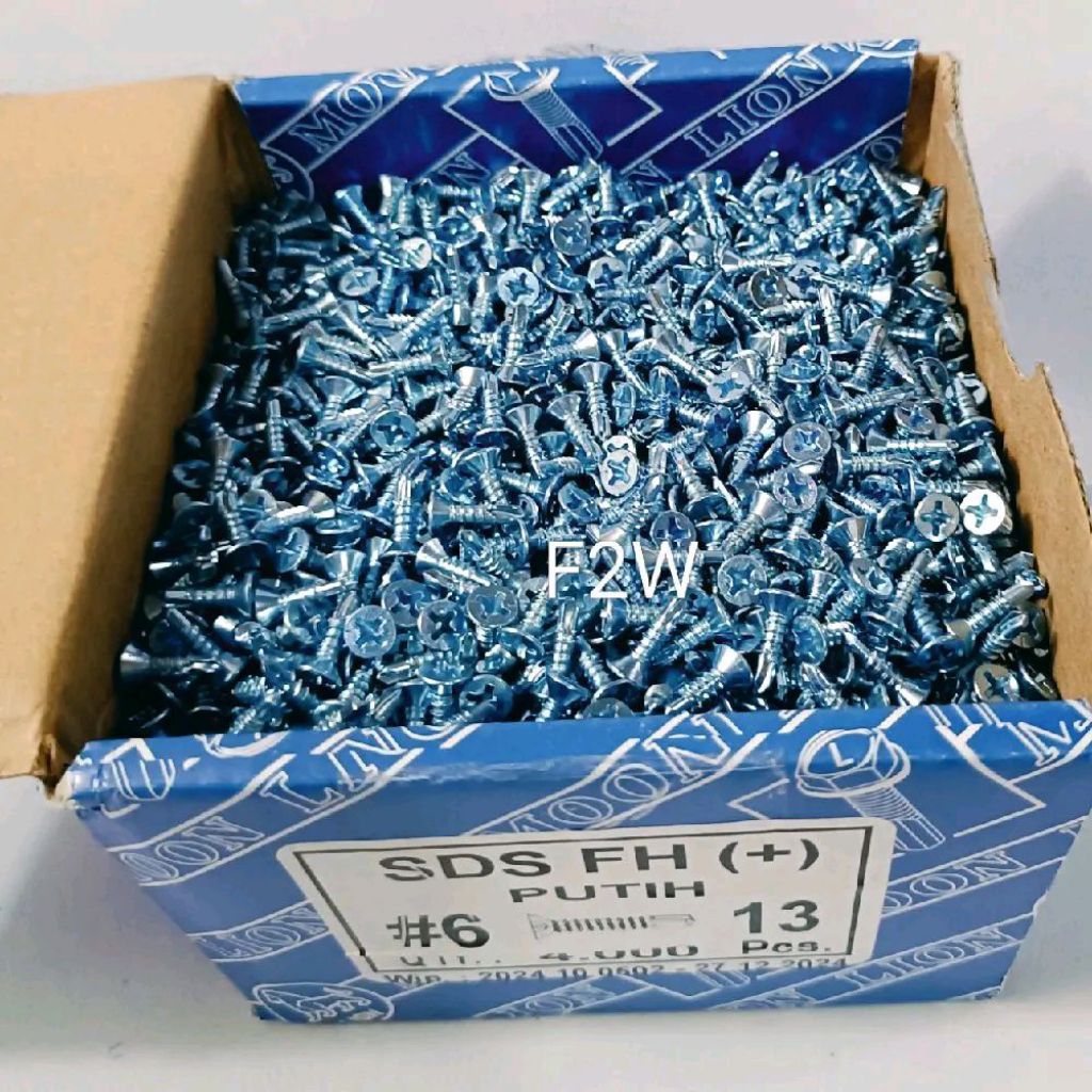 SDS FH (+) #6X13 MOON LION SEKRUP DRILLING SDS FH (+) PUTIH ROOFING FH #6X13