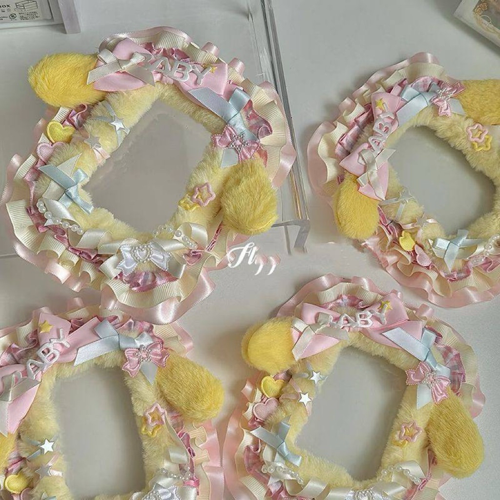 [PREORDER] Plush Card Holder Angel Wings – Kpop Photocard Binder Pouch with Lace & DIY Wings