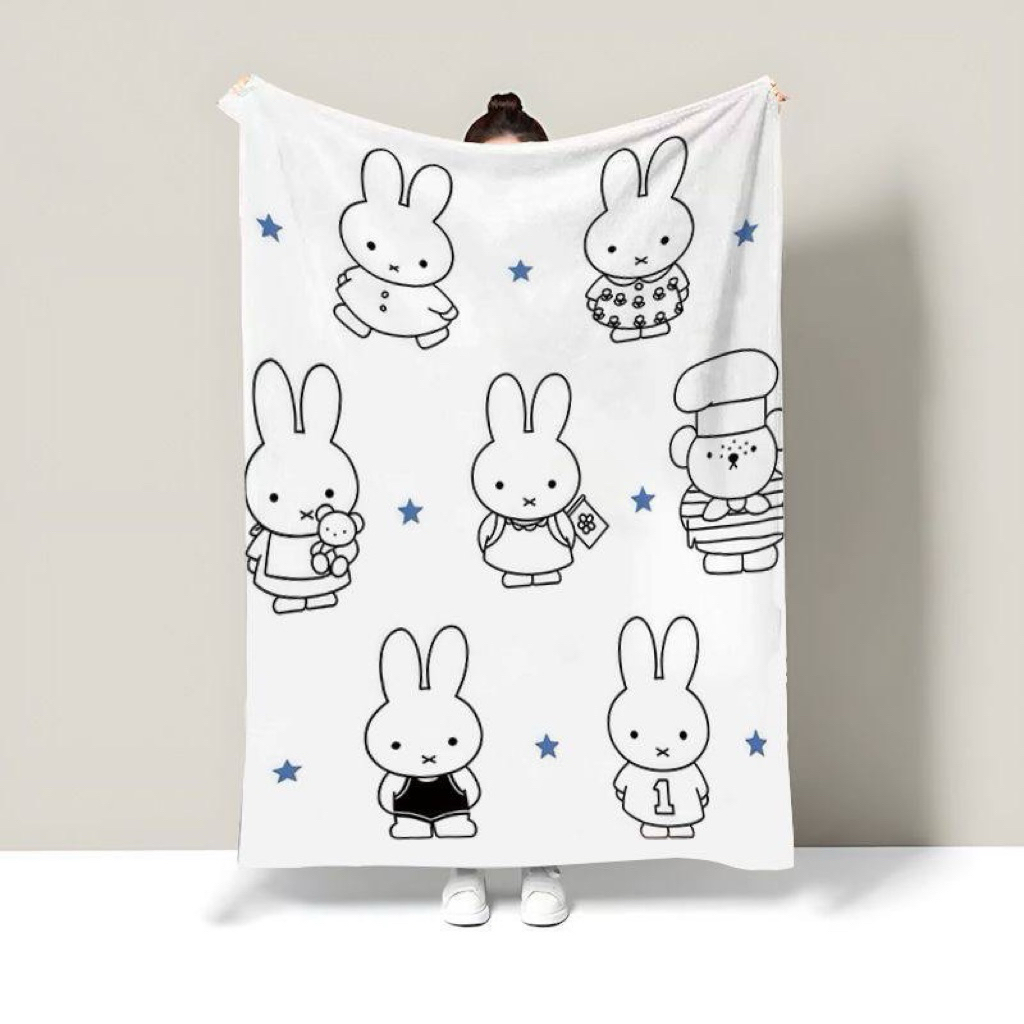 [PREORDER] Selimut Flannel Miffy – Cute Rabbit Soft Blanket 150x200 cm (All-Season)