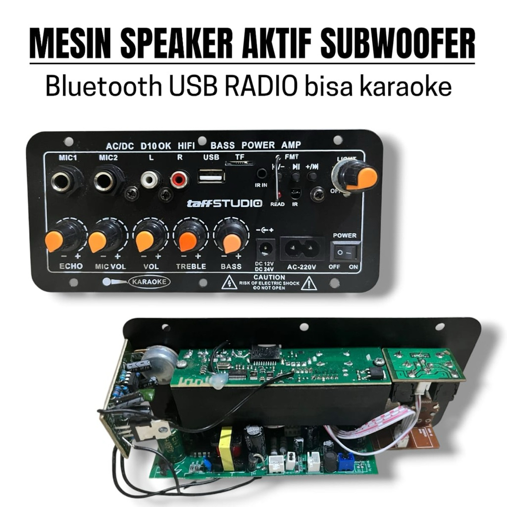 KIT MESIN MODUL POWER AMPLIFIER SPEAKER AKTIF 6 inch 8 inch 10 inch 12 inch SUBWOOFER BLUETOOTH USB 