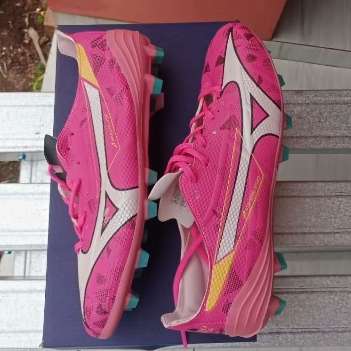 Sepatu Bola Mizuno Rebula Pink Putih Kualitas Premium Grade Ori Bisa COD