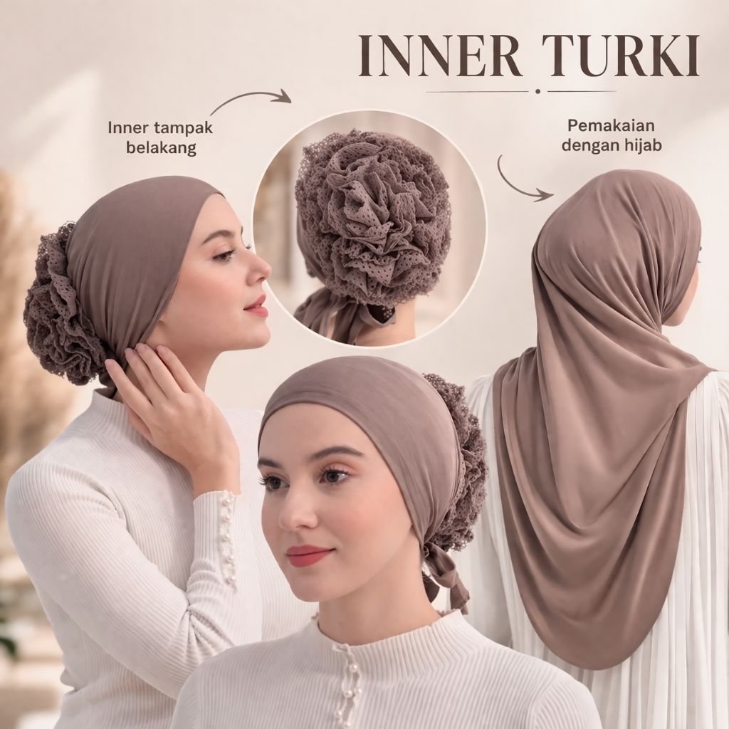 BEST SELLER BELI 2 GRATIS 1 Inner Turki Cepol Rajut | Anti Gerah Anti Licin Premiu inner cepol turki