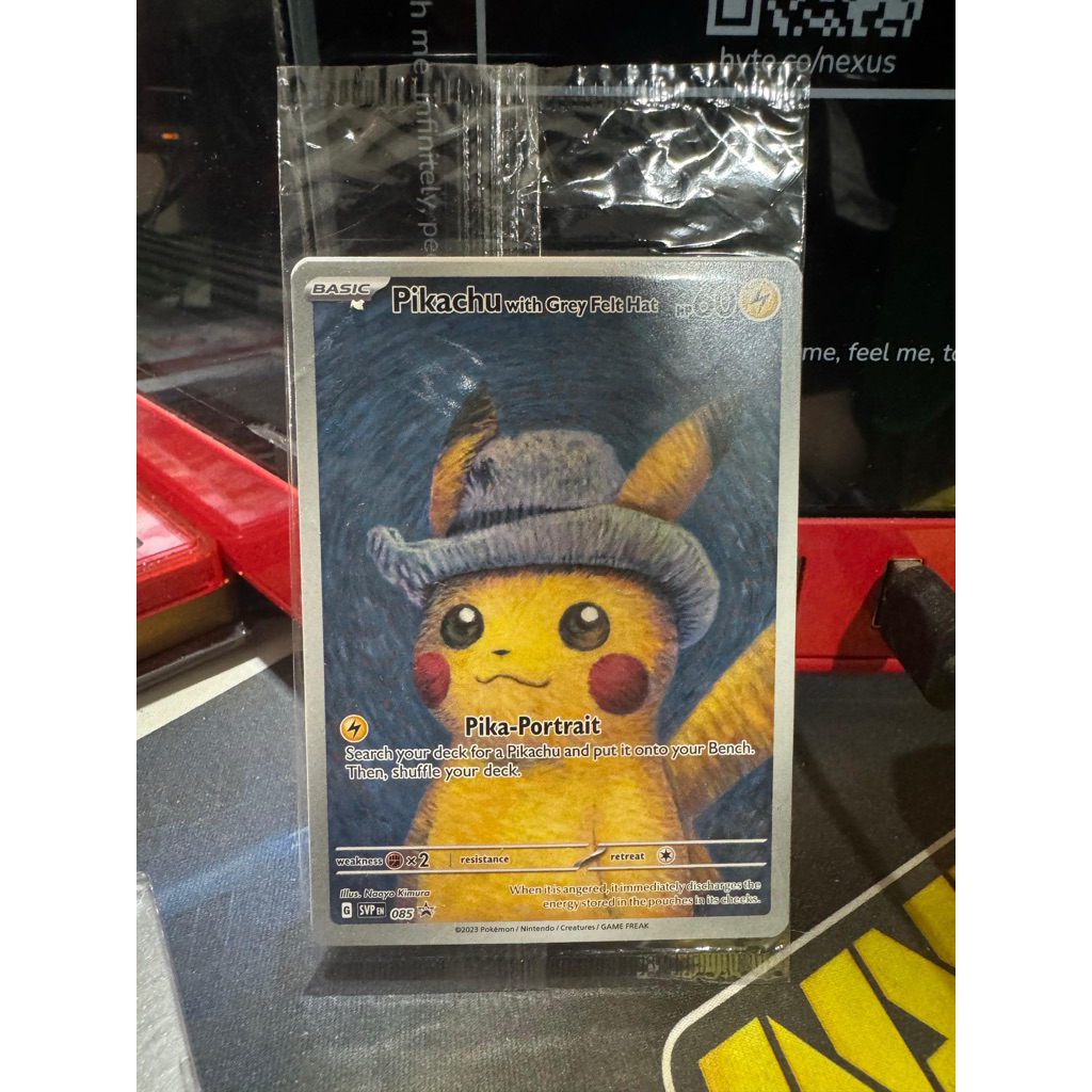 Pikachu With Grey Felt Hat #85 Pokemon Promo / Pikachu Van Gogh / Pikachu Van Gogh #85 / Pikachu #85
