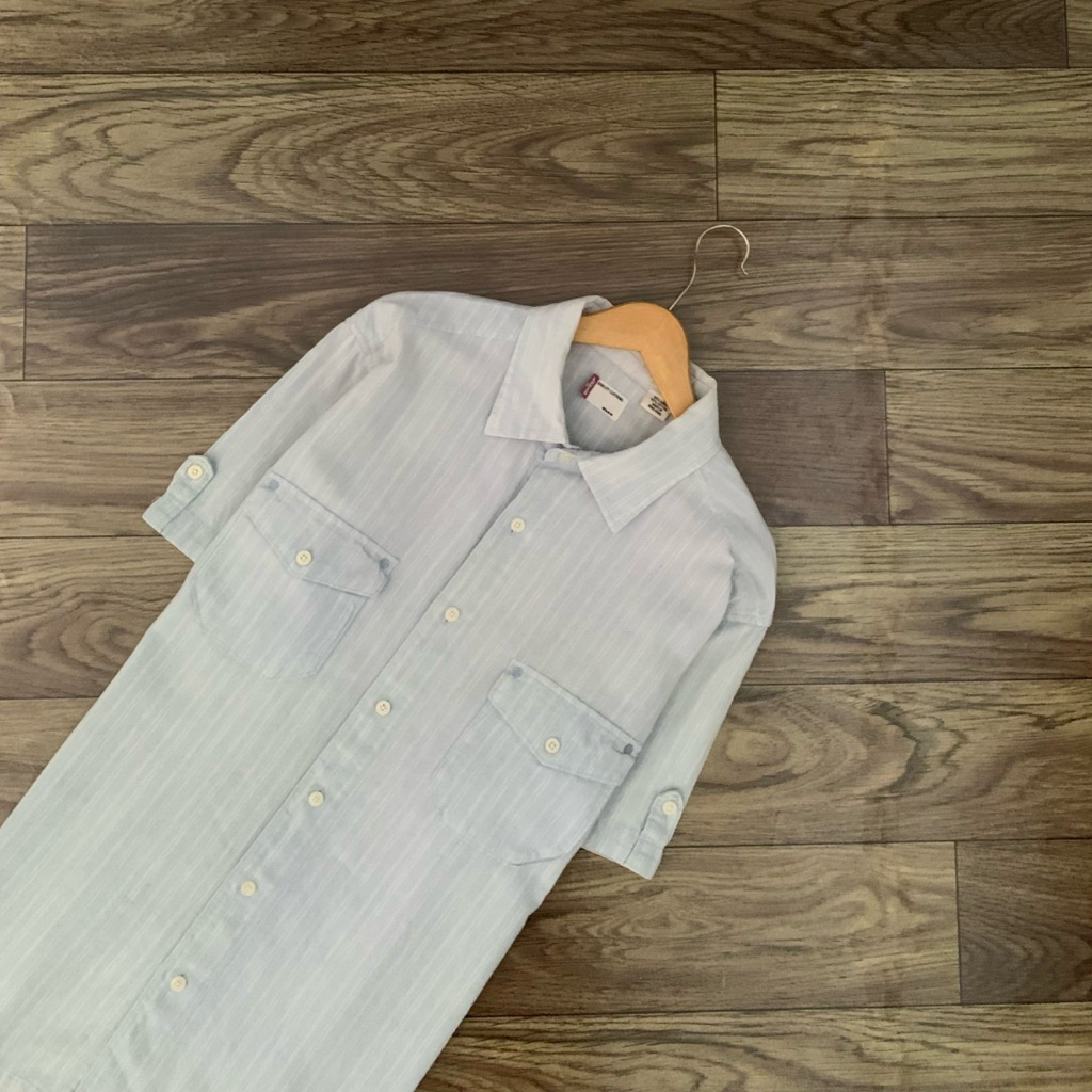 Kemeja L3V5 Branded Denim Short Sleeve