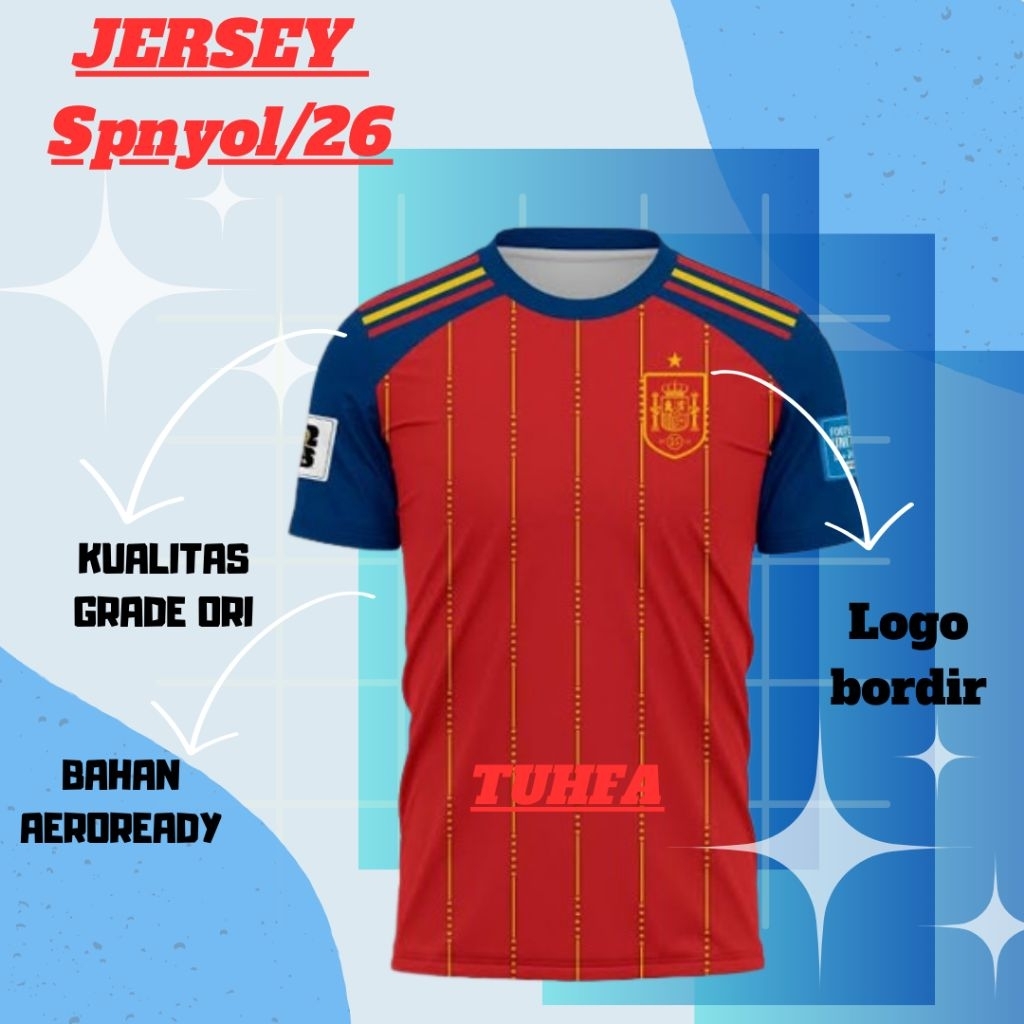 jersey timnas spa-ny0l 2026 piala dunia grade ori import thailand home away
