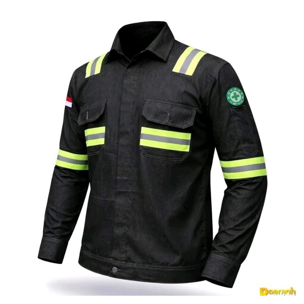 KEMEJA SAFETY JEANS|KEMEJA SAFETY BAHAN LEVIS|WEARPACK ATASAN