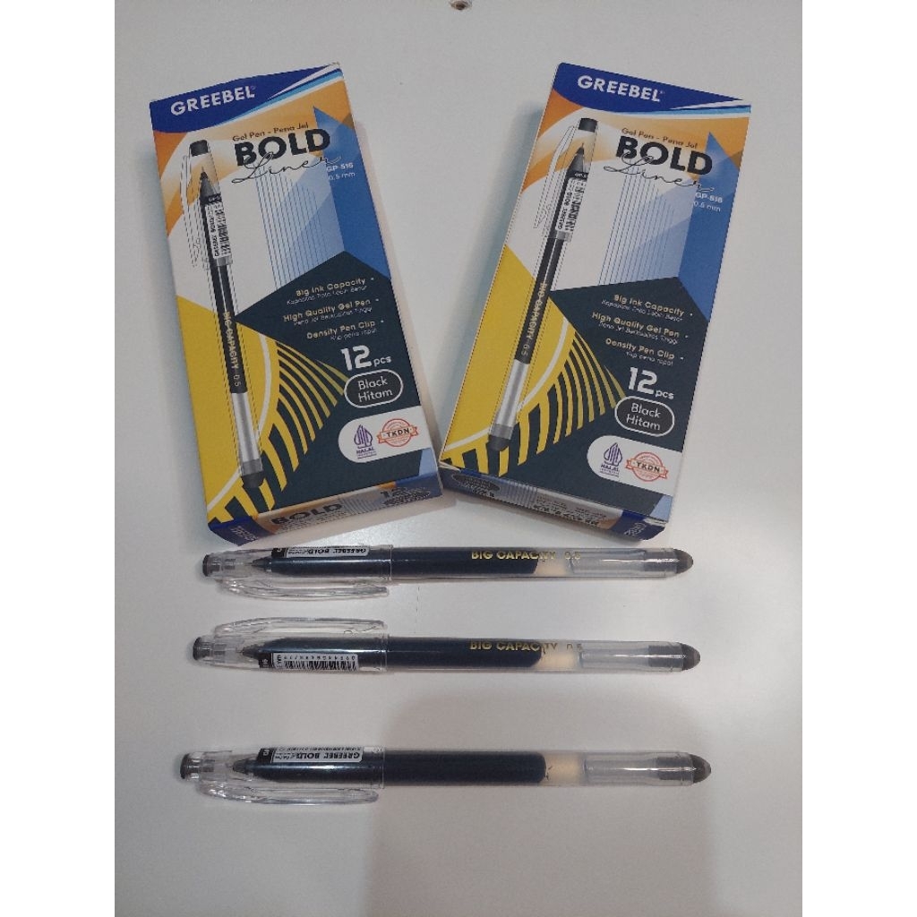 PULPEN GREEBEL BOLD GP-516 0,5MM TINTA HITAM (1PACK/12PCS)