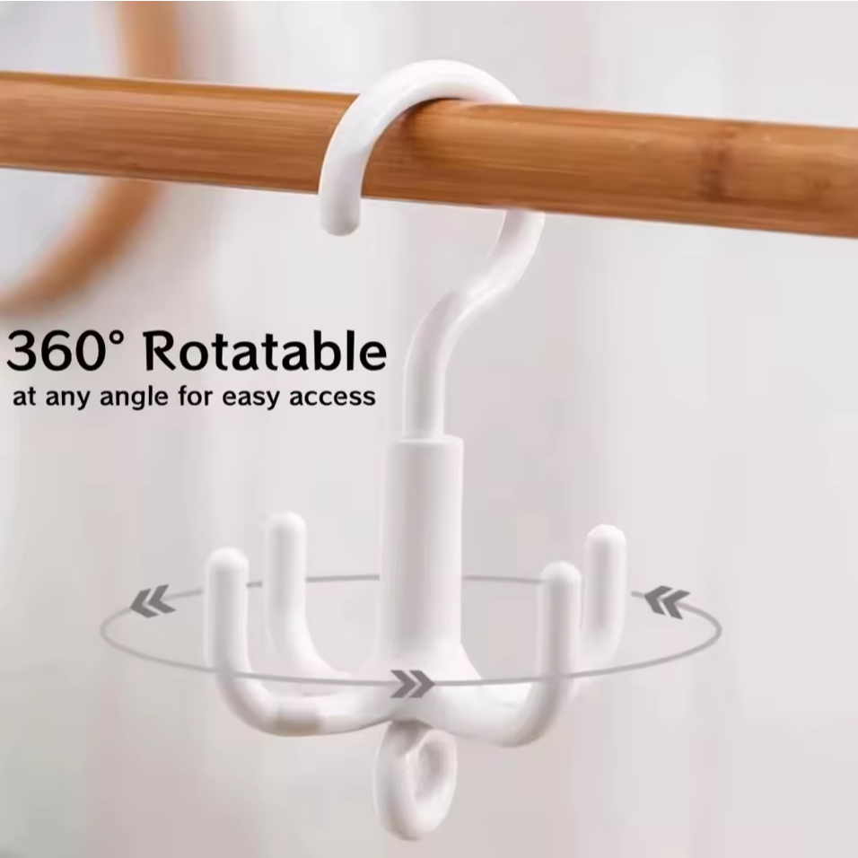 Gantungan Baju Putas 360 Derajat Serbaguna Rotating Rod Hanger Holder 4 Hook