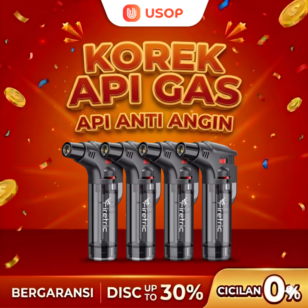 Original Firetric Korek Api Jumbo Blow Torch Jet Gas Butane Anti Angin Survival Matches