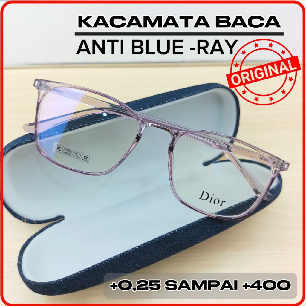Kacamata Baca Plus Wanita Anti Radiasi Blue Ray +0,25 Sampai+400