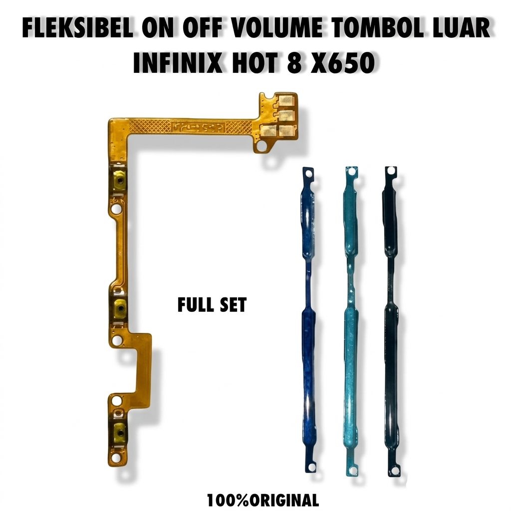 Satu set fleksibel on of volume tombol luar hp Infinix hot 8 X650