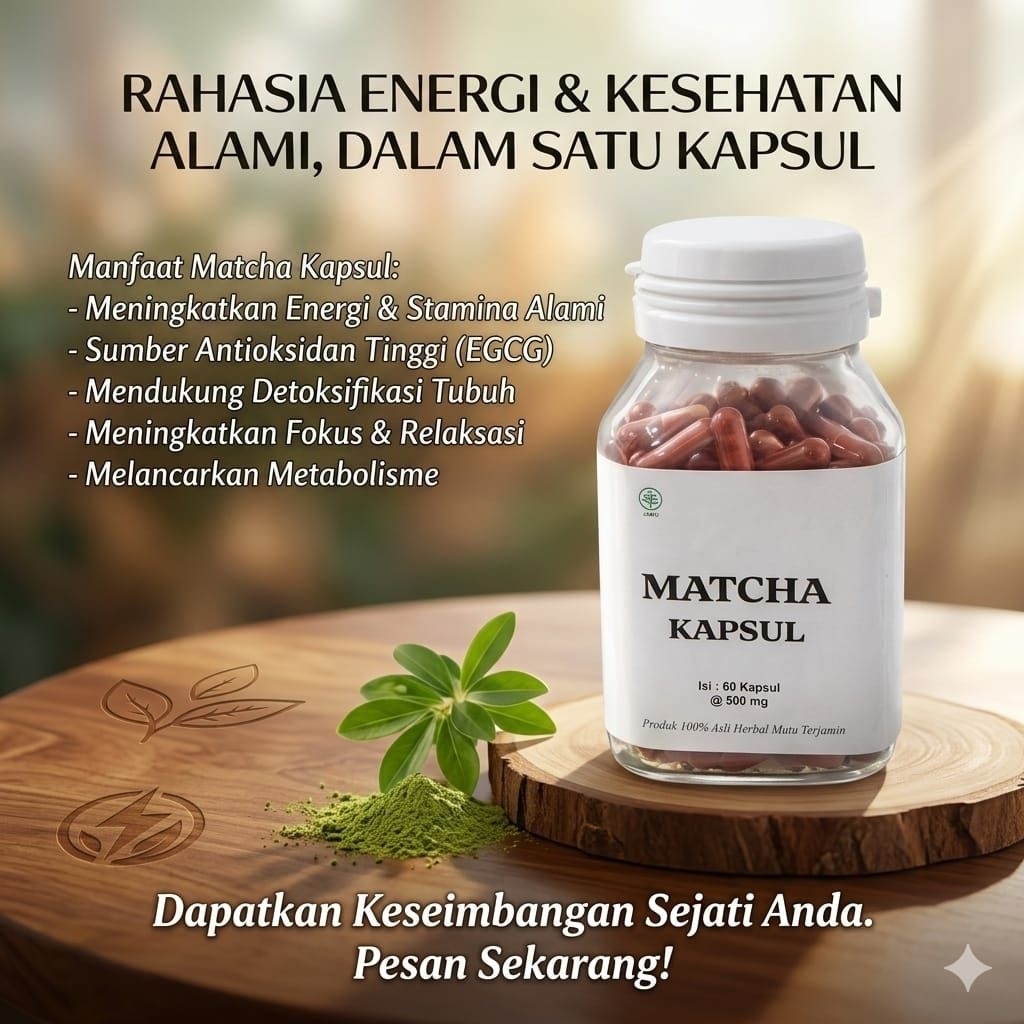 Matcha Kapsul Bantu Turunkan Berat Badan Isi 60 BPOM Kapsul Herbal Penurun Berat Badan Dietin