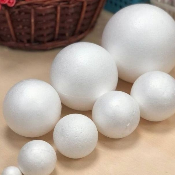 Gabus Styrofoam Ball|Gabus Bentuk Bola|Bulat|Styrofoam Ball|Prakarya Gabus-Bahan Ringan Diameter 20-