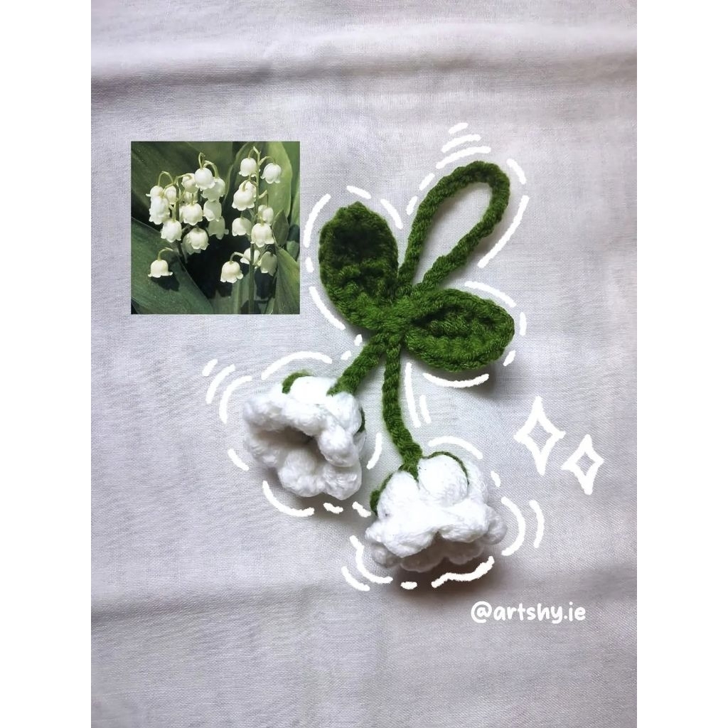 keychain crochet lily of the valley
