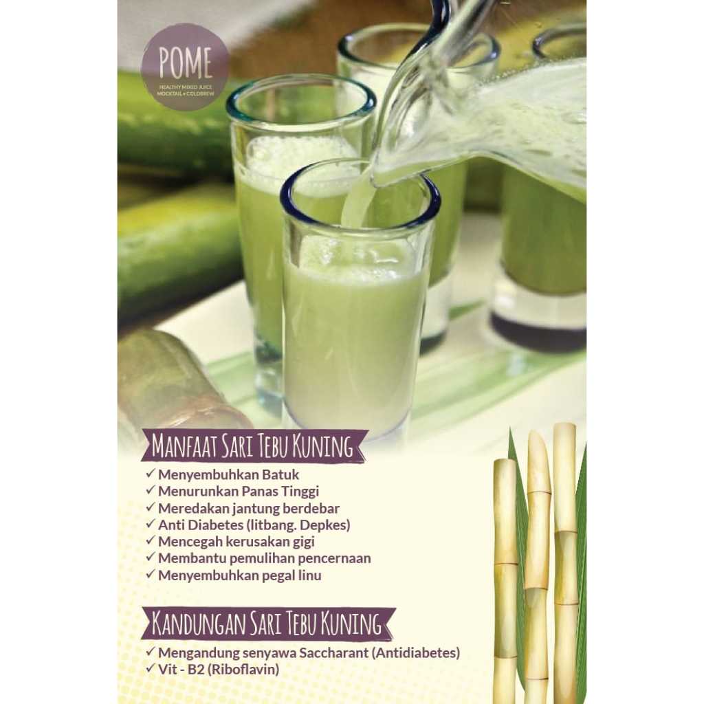 Jus Tebu - Jus Kesehatan, Tebu Murni, Minuman Tebu Hijau