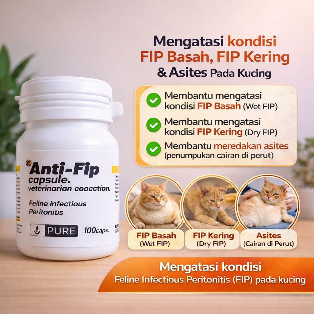 READY Obat Fip Kucing ANTIFlP Petcare Medicat Membantu Atasi Fip Basah Fip Kering Pada Kucing