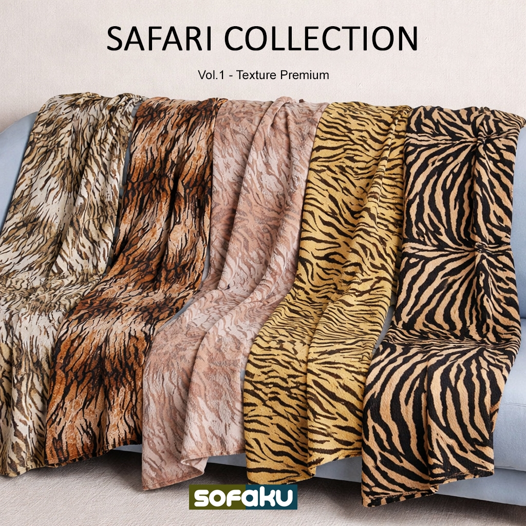 SOFAKU : SAFARI Kain Beludru Motif Totol Hewan - Bulu Macan Kain Halus Bulu Singa Imitasi Kulit Moti