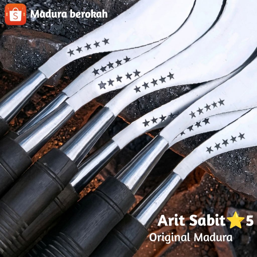 Arit terlaris merk bintang 5 asli madura pemotong rumput padi ranting dll