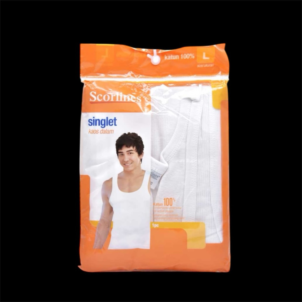 Scorlines Singlet Kaos Dalam Putih L