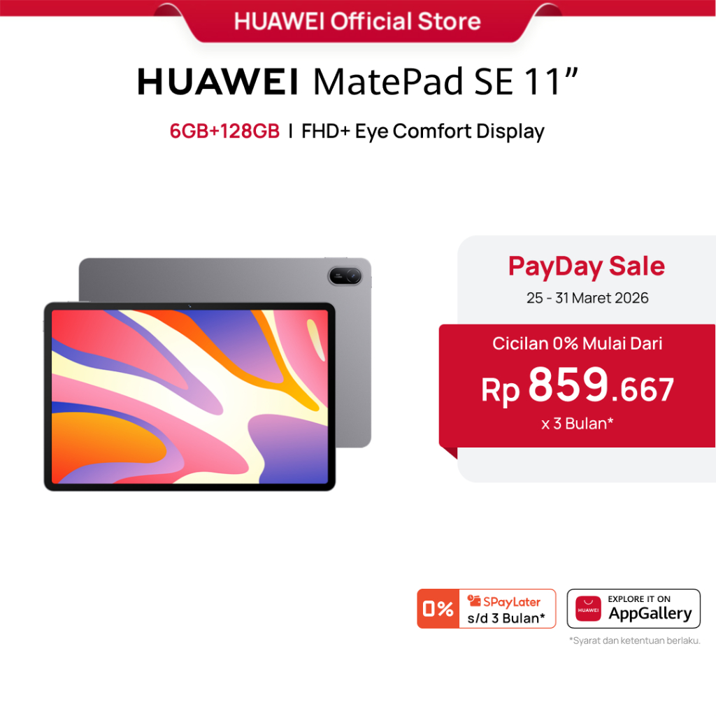 [PayDay Voucher s/d 15% | BEST SELLER] HUAWEI MatePad SE 11" Tablet [6+128GB] | FHD+ Eye Comfort Dis