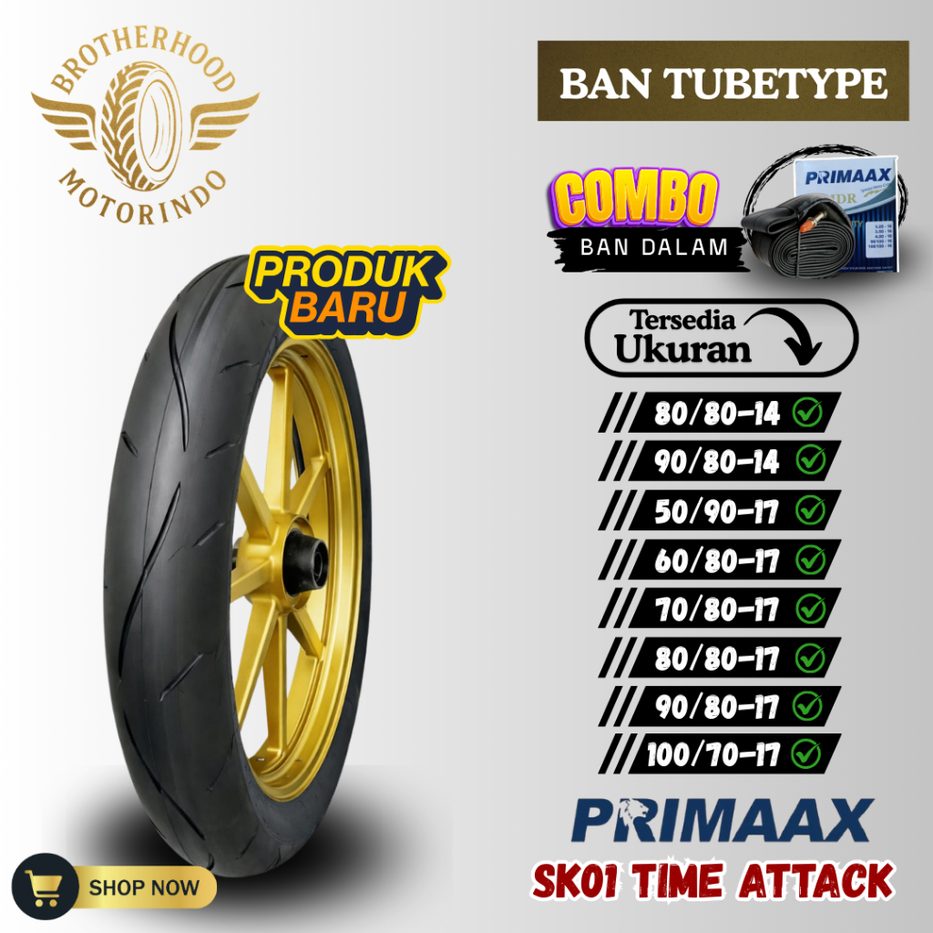 BAN PRIMAAX SK01 NON TUBLES RING 14/17 (80/80 / 90/80-14) (50/90 / 60/80 / 70/80 80/80 90/80 100/70-