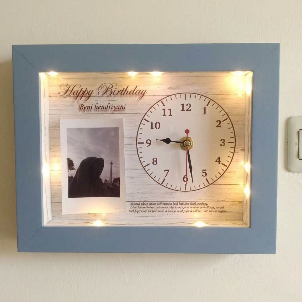 Ready 1 Hari jadi,bingkai frame 3d JAM custom 15x20 ,kado ulang tahun, anniversary,happy wedding,hap