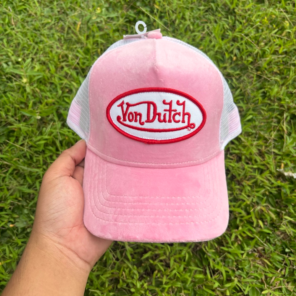 VON DUTCH TRUCKER USA - PINK VELVET